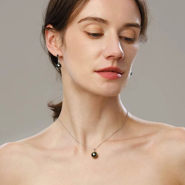 AAA-Tahiti-Perle und 18k Weißgold Kette