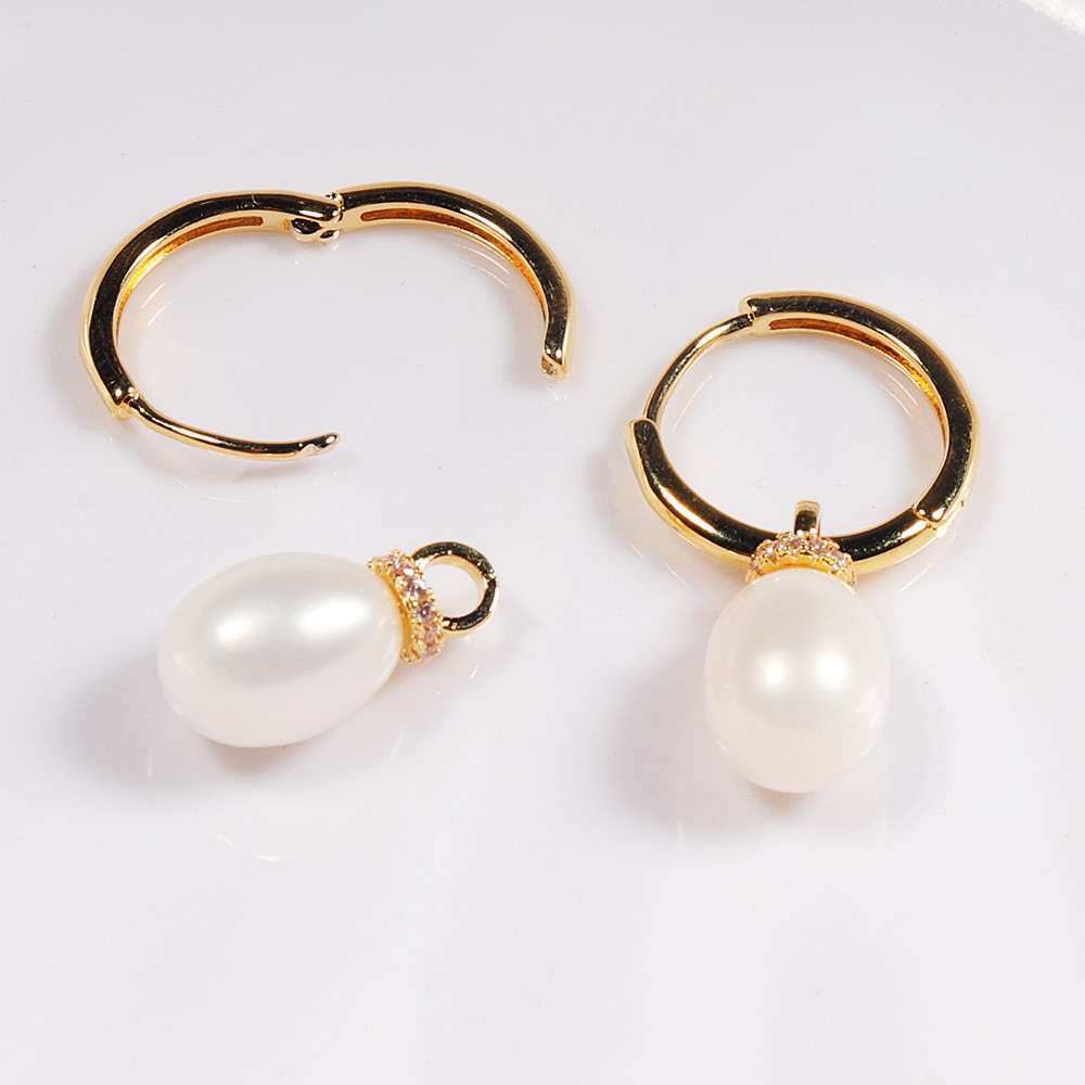 perlen creolen gold