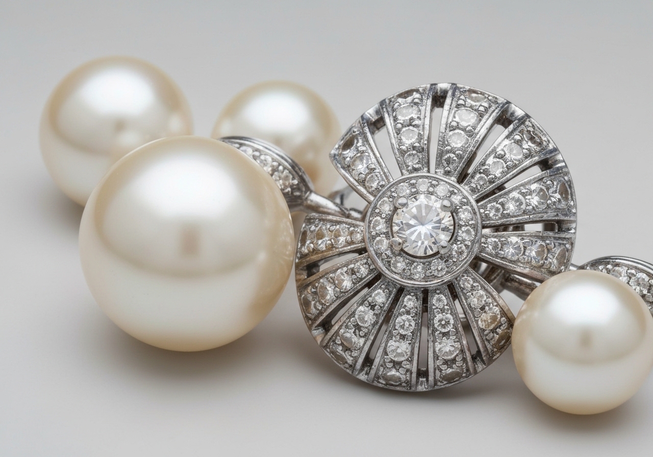 Detailaufnahme des Die Wirkung von Perlen für Frauen: Schönheit, Gesundheit & zeitlose Eleganz im Berliner Atelier von Juwelier lesfacettes.de