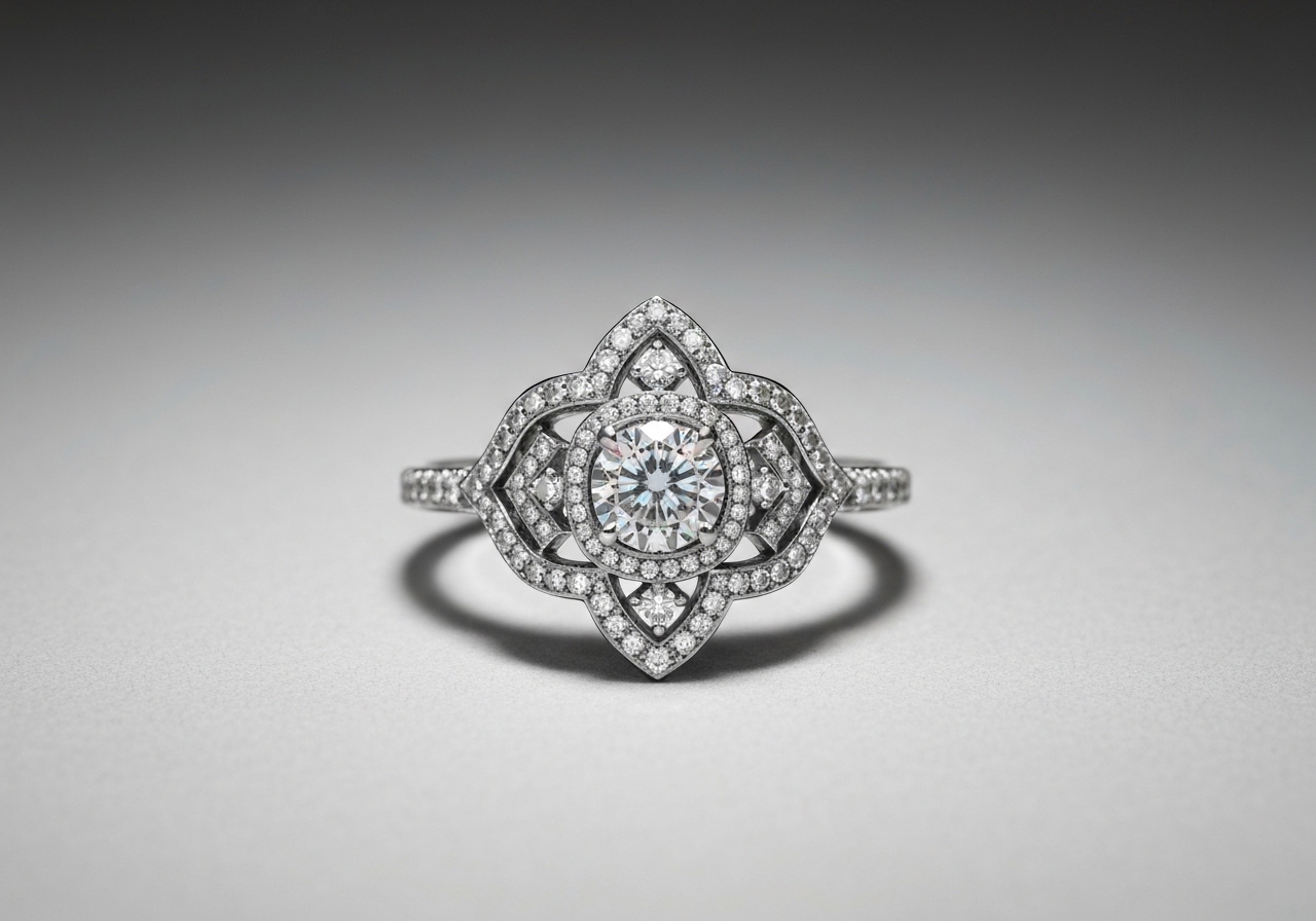 Detailaufnahme des hochwertiger Schmuck zum Jahrestag im Berliner Atelier von Juwelier lesfacettes.de