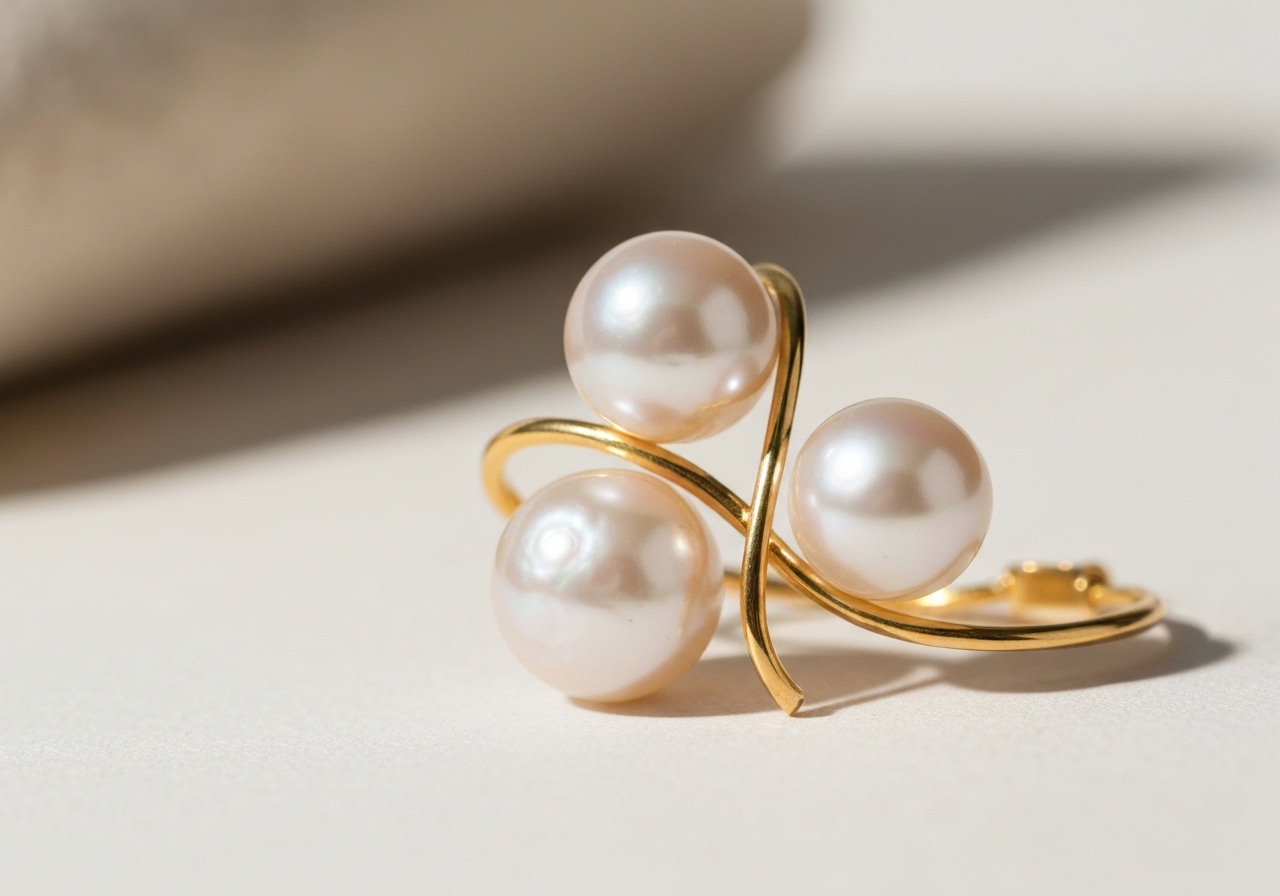 Detailaufnahme des warum ist perlenschmuck so beliebt im Berliner Atelier von Juwelier lesfacettes.de