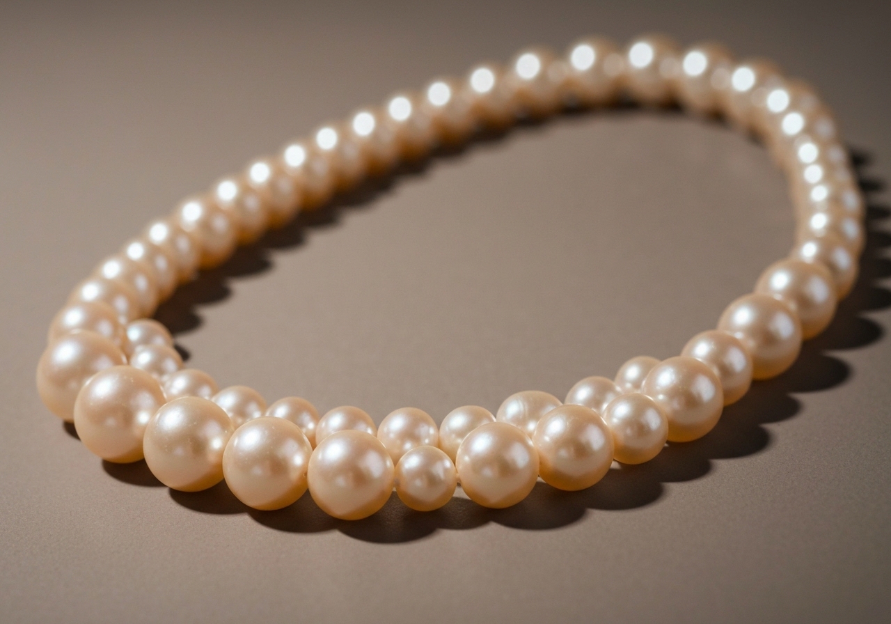 Detailaufnahme des Perlenschmuck als Symbol für Stärke im Berliner Atelier von Juwelier lesfacettes.de