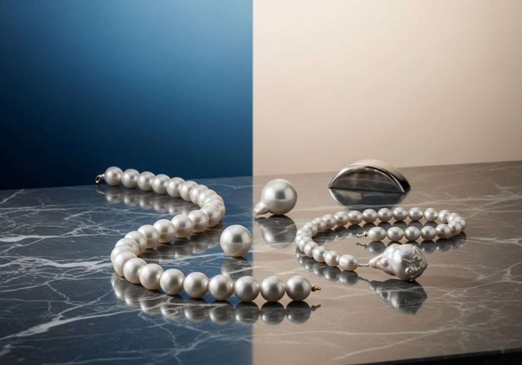 Exklusiver Perlenschmuck von lesfacettes.de - Unterschied zwischen Südseeperlen und Süßwasserperlen in meisterhafter Handarbeit